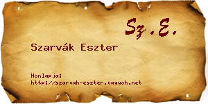 Szarvák Eszter névjegykártya